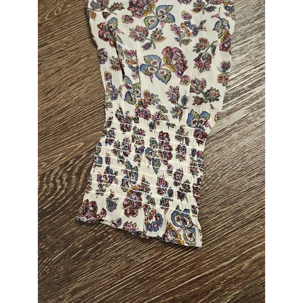 Veronica Beard Saera Floral Print Smocked Chiffon Minidress Sz 6 - Picture 3 of 13